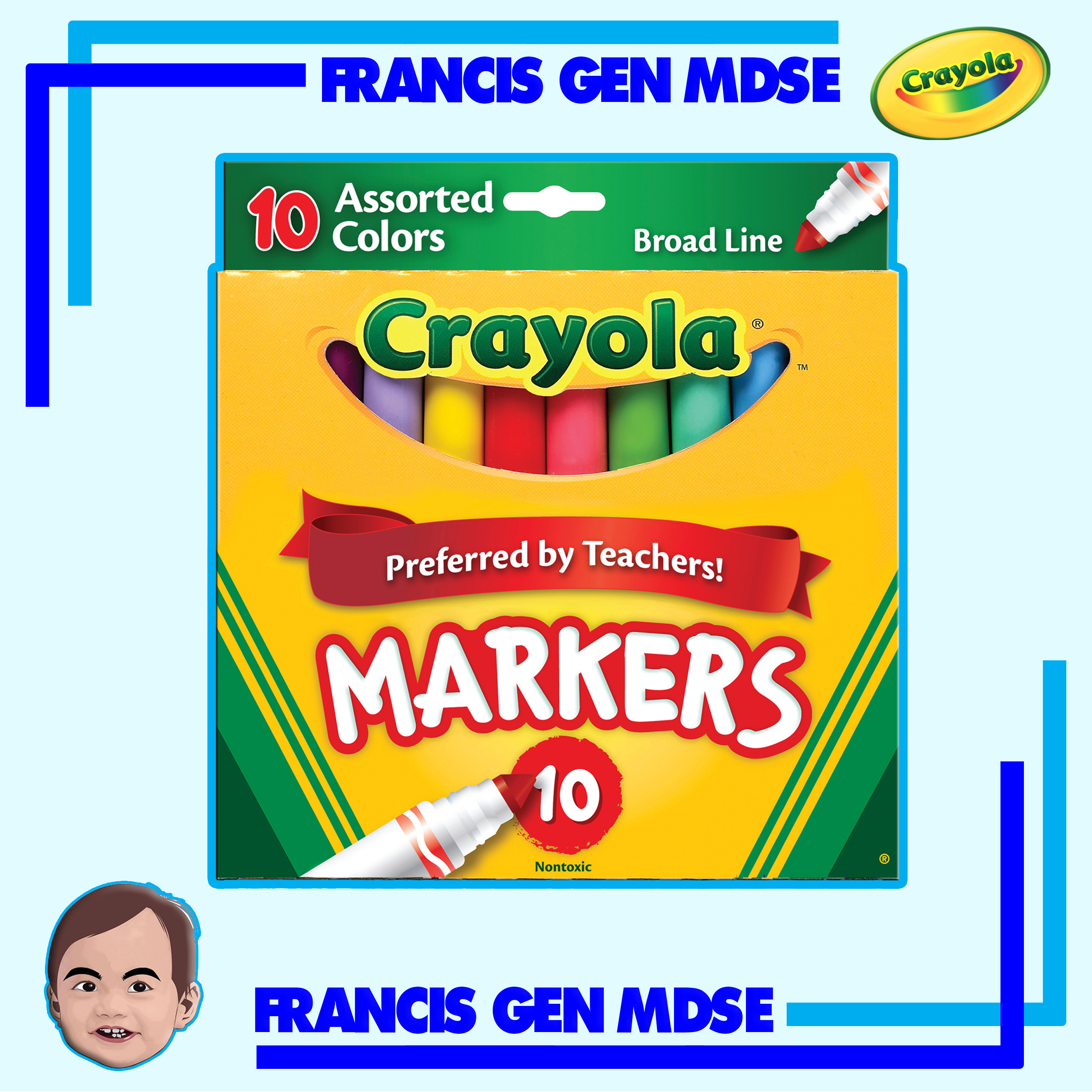 Crayola CLASSIC MARKERS [10 Colors] [BROAD LINE & FINE LINE]