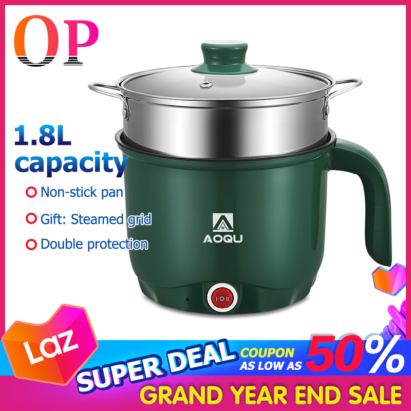rice cooker small 1.8L mini hot pot cooker with steamer electric pot