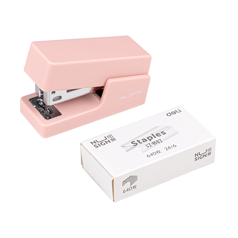 Deli Nusai Mini Stapler Small with Studs Student Stapler Student Cute
