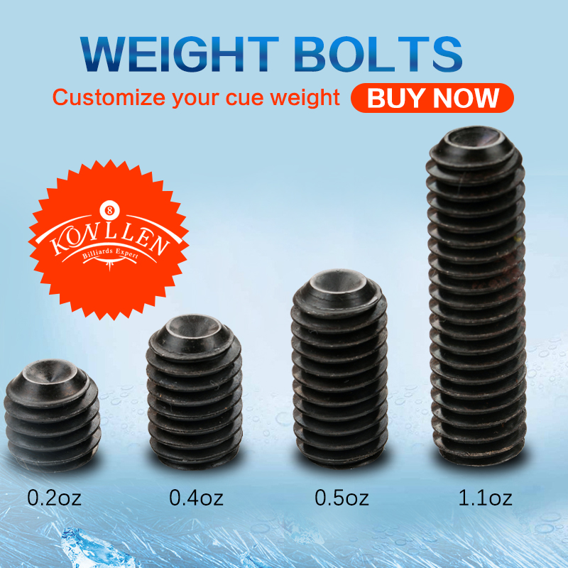 Mimoqk Pool Queue Gewichtsschrauben-Set – 8 Metall-Gewichte Von 0,1–2 Oz, Mit Schlüssel & Aufbewahrungsbox