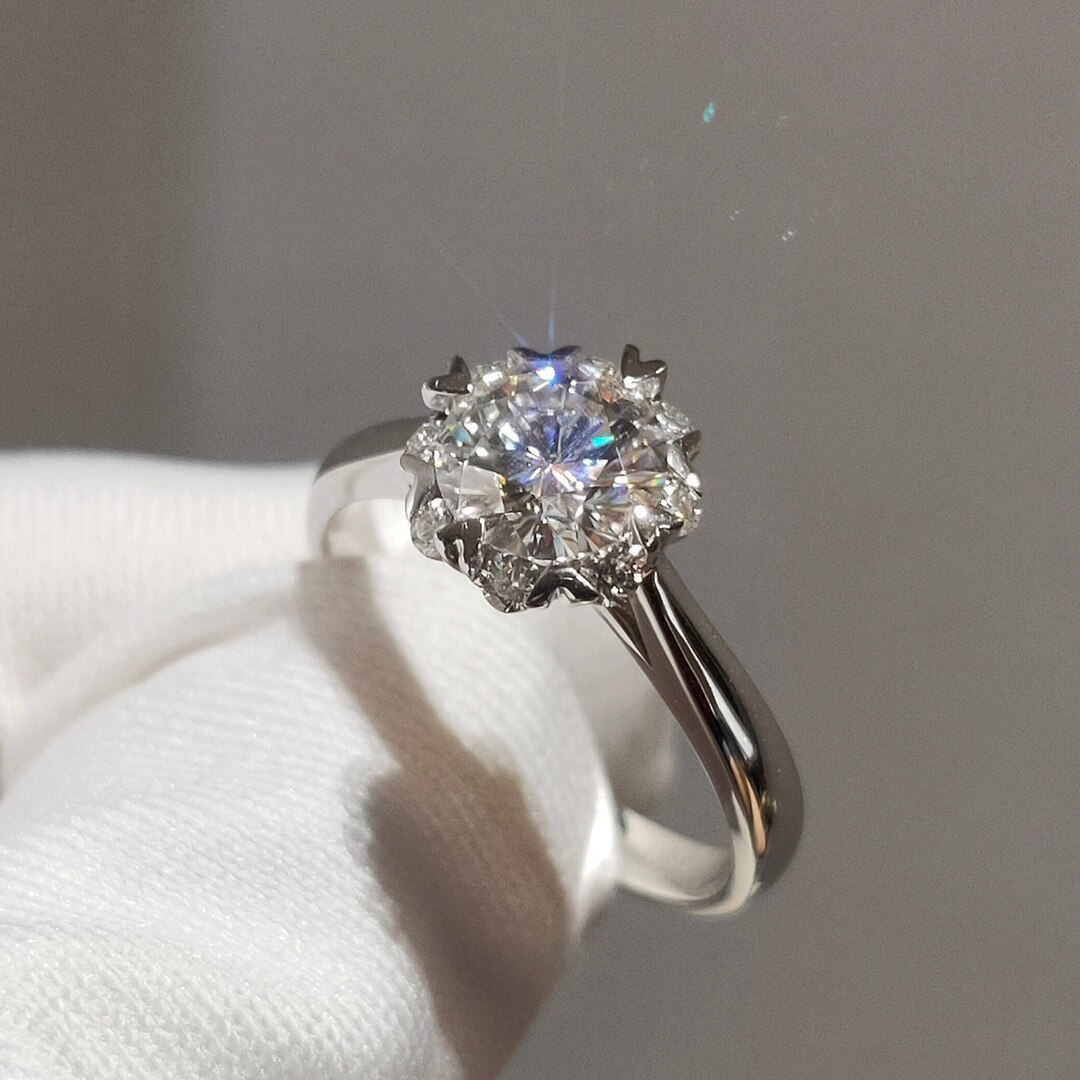 Silver 925 Original Diamond Test Past 1 Carat Brilliant Cut D Color