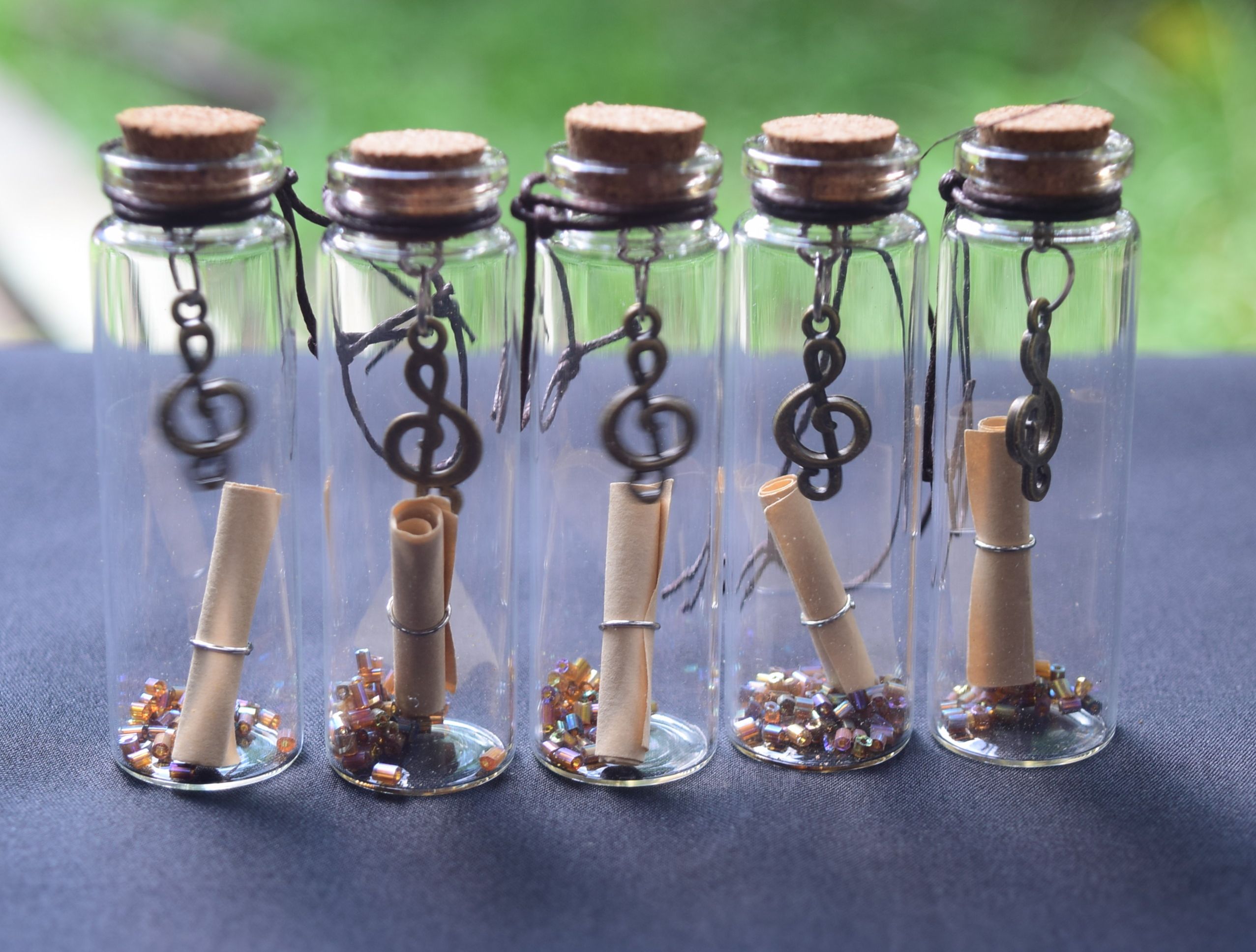 12pcs GCLEF Musical Rustic Message in a mini bottle Souvenir Giveaways
