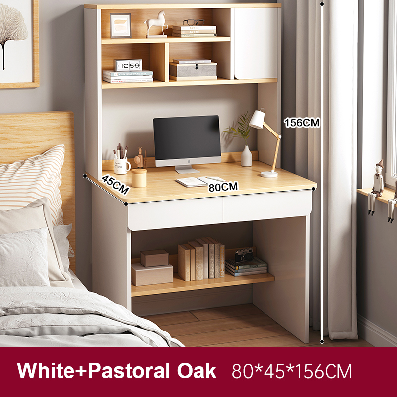 【Fast shipping】Wood Study Table With Bookshelf Computer Table For ...
