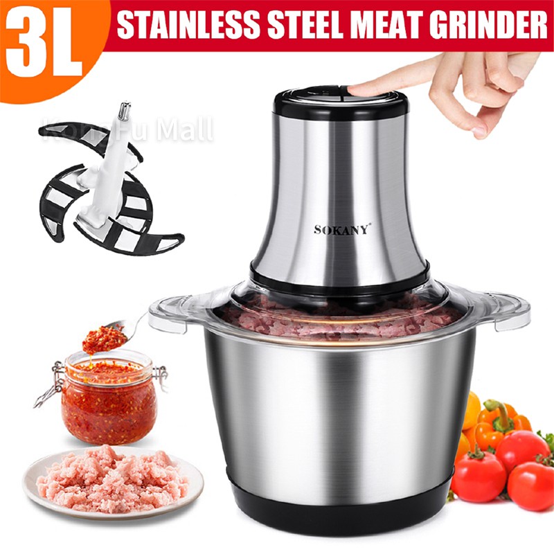 KONG SOKANY 800W 3L Food Processor 304 Stainless Steel