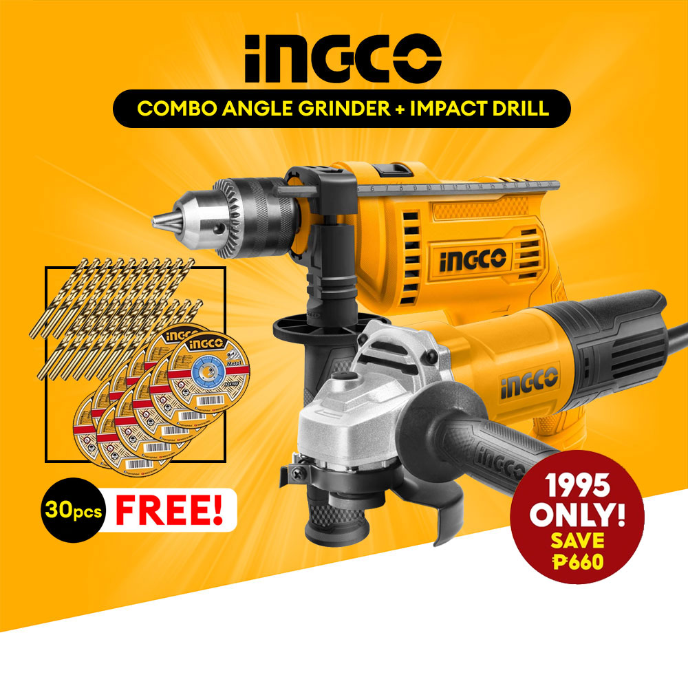 Ingco Angle Grinder and Impact Drill AG70012-1+ID68016P