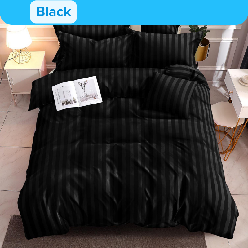 MomHome (Stripes Design) Thickened 3 pieces in 1 Bedding Set Fully