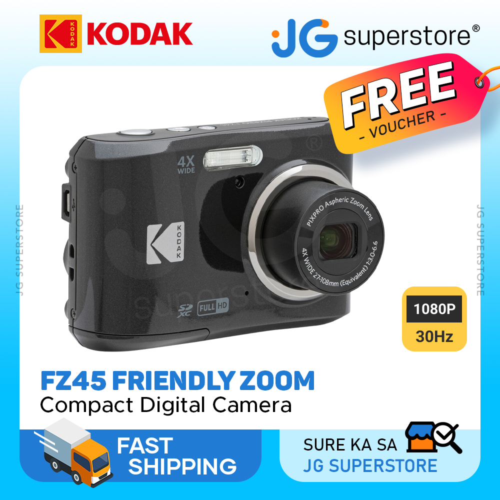 KODAK FZ45 Friendly Zoom PIXPRO Compact Digital Camera with 4x Optical Zoom,  18MP CMOS Sensor, Full HD Video, 27mm Wide Angle Lens, 2.7 LCD Display,  Double A Battery Powered Kodak Digital Cameras