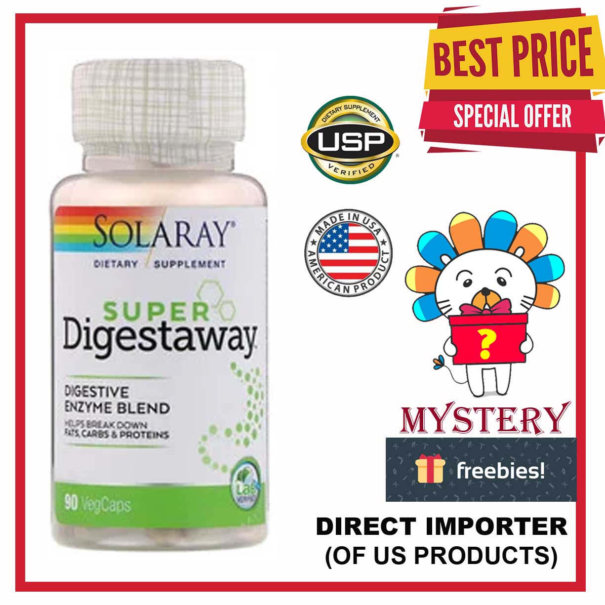 Solaray, Super Digestaway, Digestive Enzyme Blend, 90 VegCaps | Lazada PH