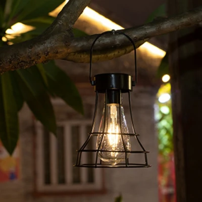 Waterproof Solar Lantern Lamp Outdoor Garden Camping Hanging LED Light Lamp Trees Night Light Decor for Yard Patio