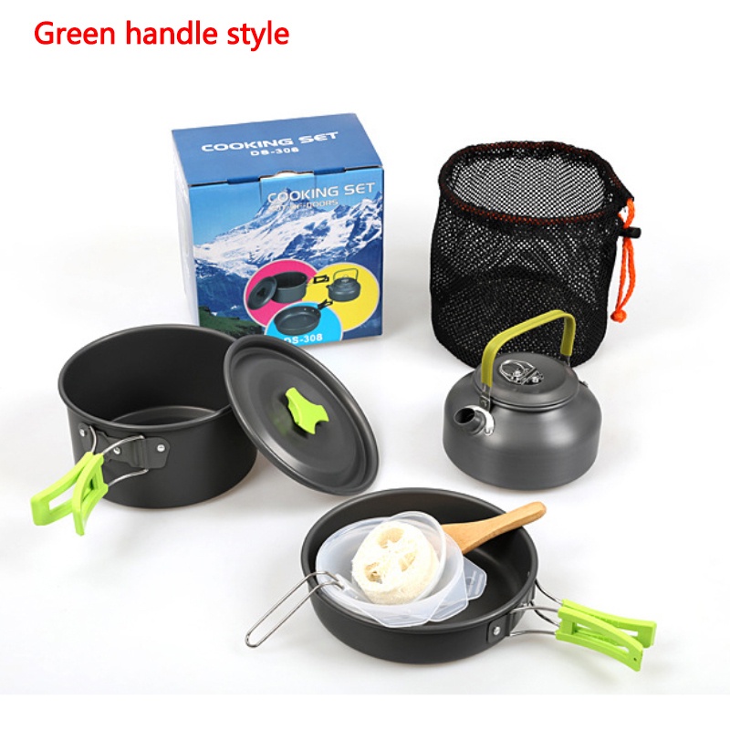 【Local Ship in 48h】10pc/set Camping Cooking Set Pot Outdoor Hiking