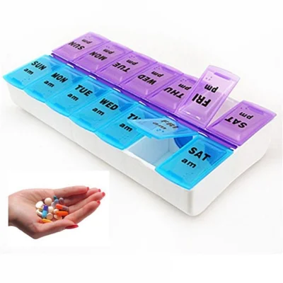 Ministar Hot Sale 7 Day Weekly Pill Medicine Box Holder Storage Container Case Portable