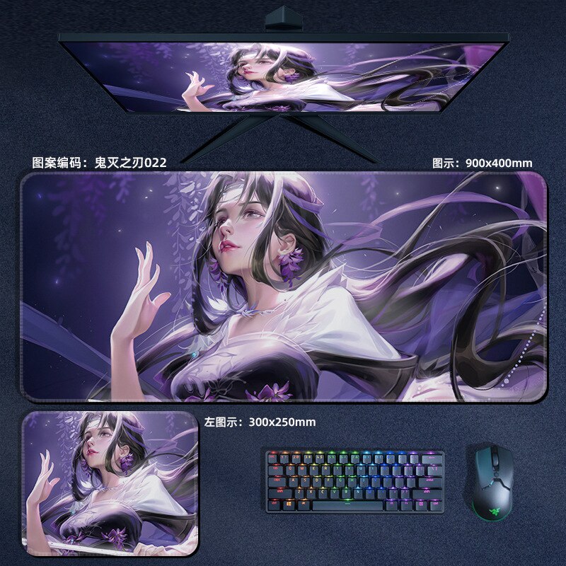Anime Demon Slayer Mouse Pads Nezuko Tanjiro Kyoujurou Mousepads Computer Laptop Gamer Pad Manga PC Gaming Accessories Desk Mats