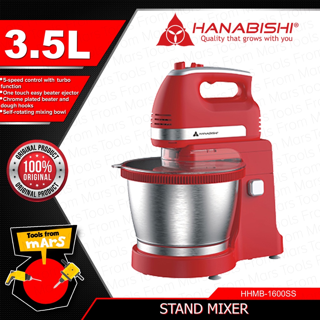 HANABISHI Handmixer Hand Mixer with Mixing Bowl 3.5L HHMB1600SS •TOOLS FROM MARS• Lazada PH