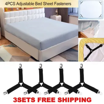 Gse 4pcs Set Adjustable Bed Sheet Clips Cover Grippers Holder