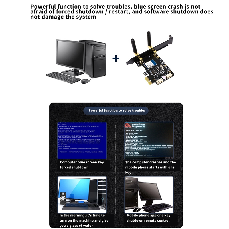 Tuya Wifi Computer Power Reset Switch PCIe Card for PC Destop Computer,APP Remote Control,Support Google Home