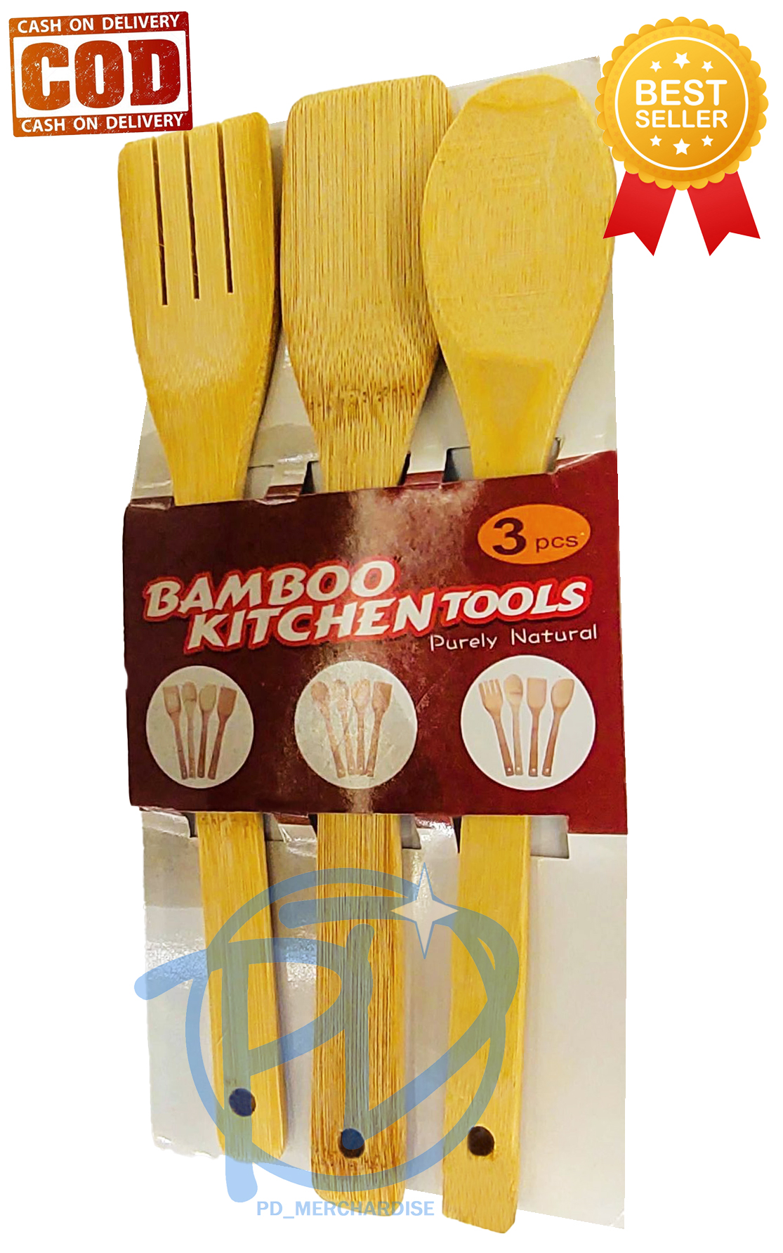 COD PD 3 PCS BAMBOO SPATULA SET MEDIUM SIZE SPATULA SET KITCHEN SET