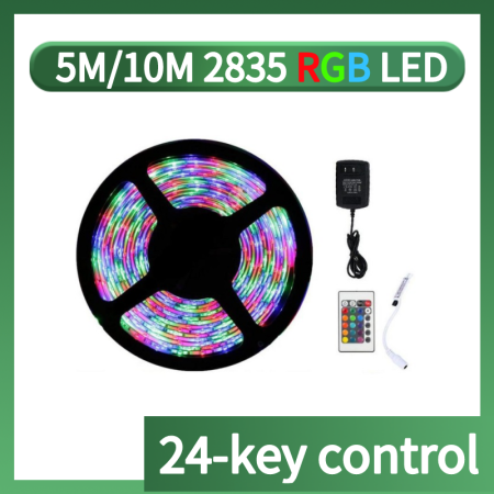 Led Strips Lights Iuces Rgb 2835 Smd Waterproof WiFi Flexible Lamp Tape Ribbon Diode DC12V 5M 10M Color 24keys Remote Control with 12V 2A Power Adapter Supply Christmas Decor Light