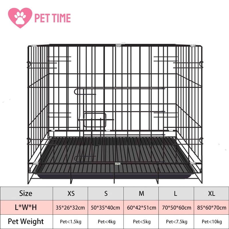Pet Cage Collapsible Folding Free Poop Tray for Dog cage Cat Rabbit
