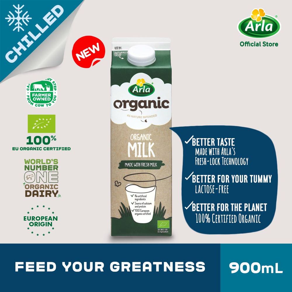 Arla Organic Fresh Full Cream Milk 900ml 