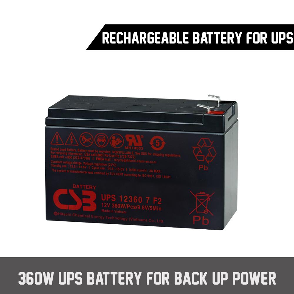 UPS Battery 12V 7.2Ah 360 Watts for back up power Lazada PH