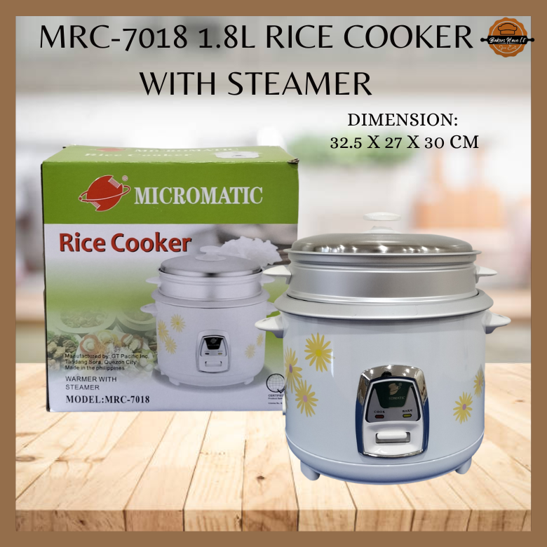 RICE COOKER WITH STEAMER 1.8 LITERS/ RICE COOKER WITH CUP/ RICE COOKER ...