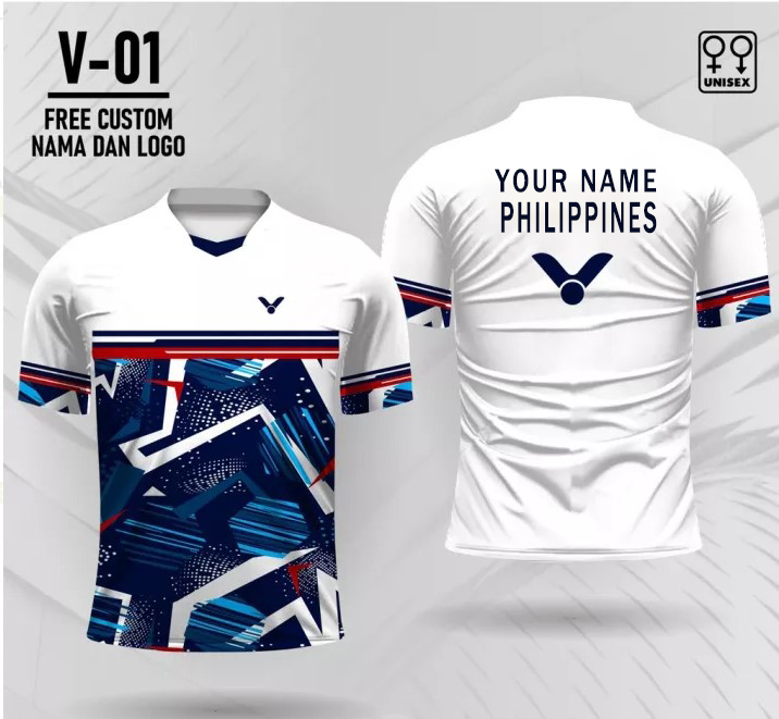 Badminton Jersey Victor Badminton Jersey Free Custom Name and Logo Fashion Round Neck Short Sleeve