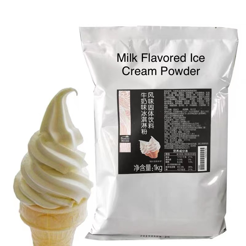 Boduo Milk Flavored Ice Cream Powder 1kg for milk tea shop and home