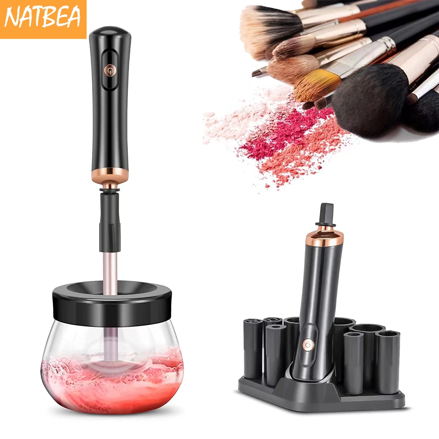 1 set Rechargeable Electric Makeup Brush Cleaner Dryer Automatic