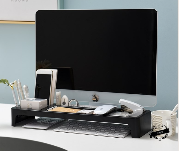 blue Desktop Organizer Computer Monitor Storage Box Phone Stand Baby