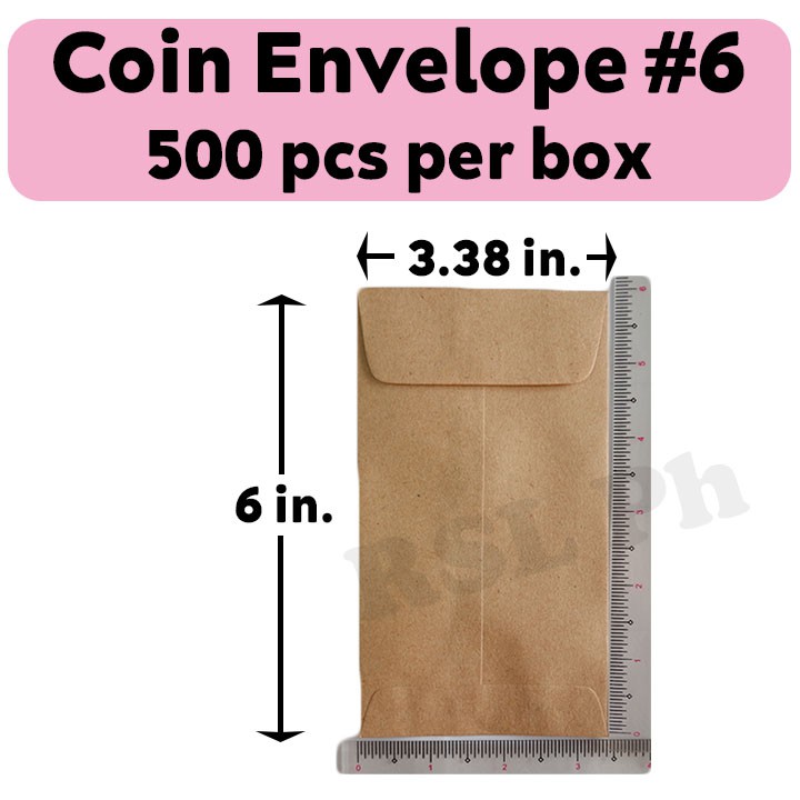 Coin Envelope Size No. 6 (500 pcs) 3.38 in. x 6 in. Kraft Brown Lazada PH