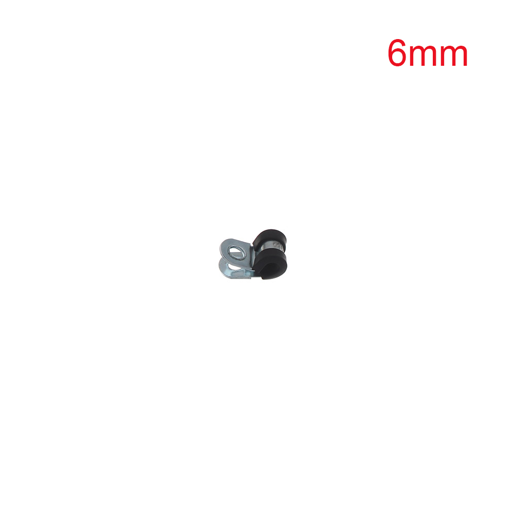 10Pcs Rubber Lined P Clips Wiring Hose Clamp Pipe Cable Mounting Fix Fasteners Hardware Electrical Fittings