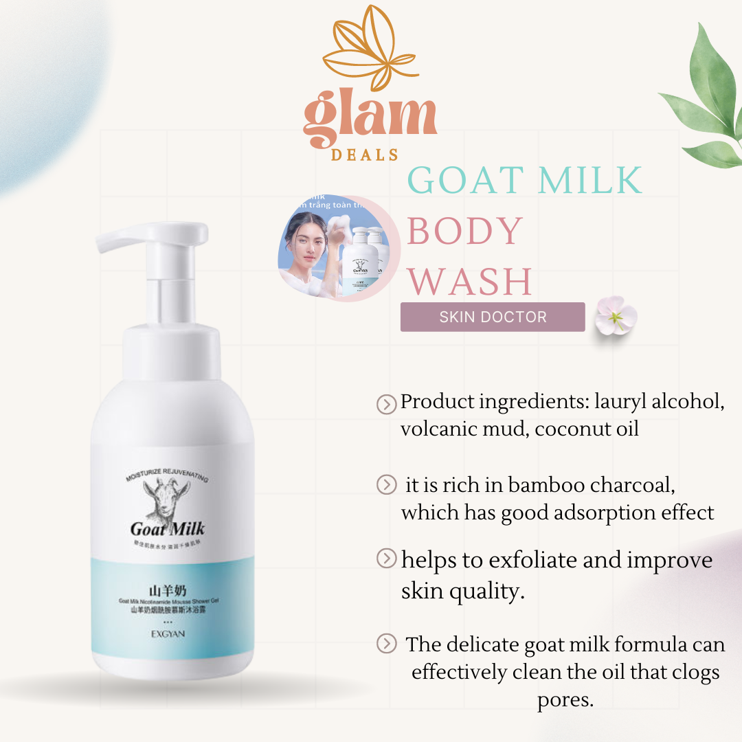 Whitening Body Wash Goat Milk Body Wash 500ml Moisturizing Body Wash