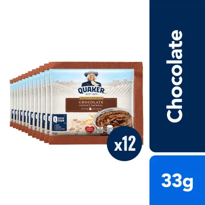 Quaker Flavored Oatmeal Chocolate 33g (Pack of 12)