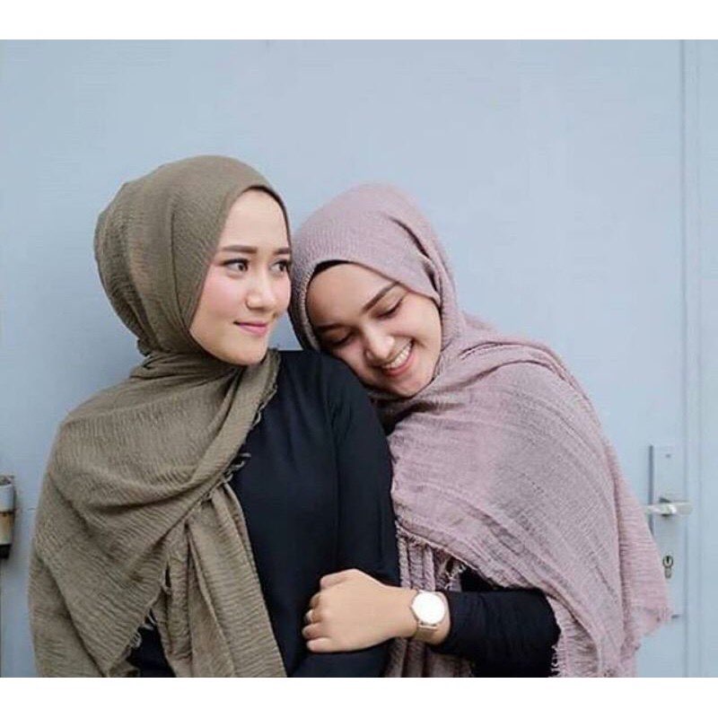 PLAIN PLEATED CRUMPLRD COTTON HIJAB | Lazada PH