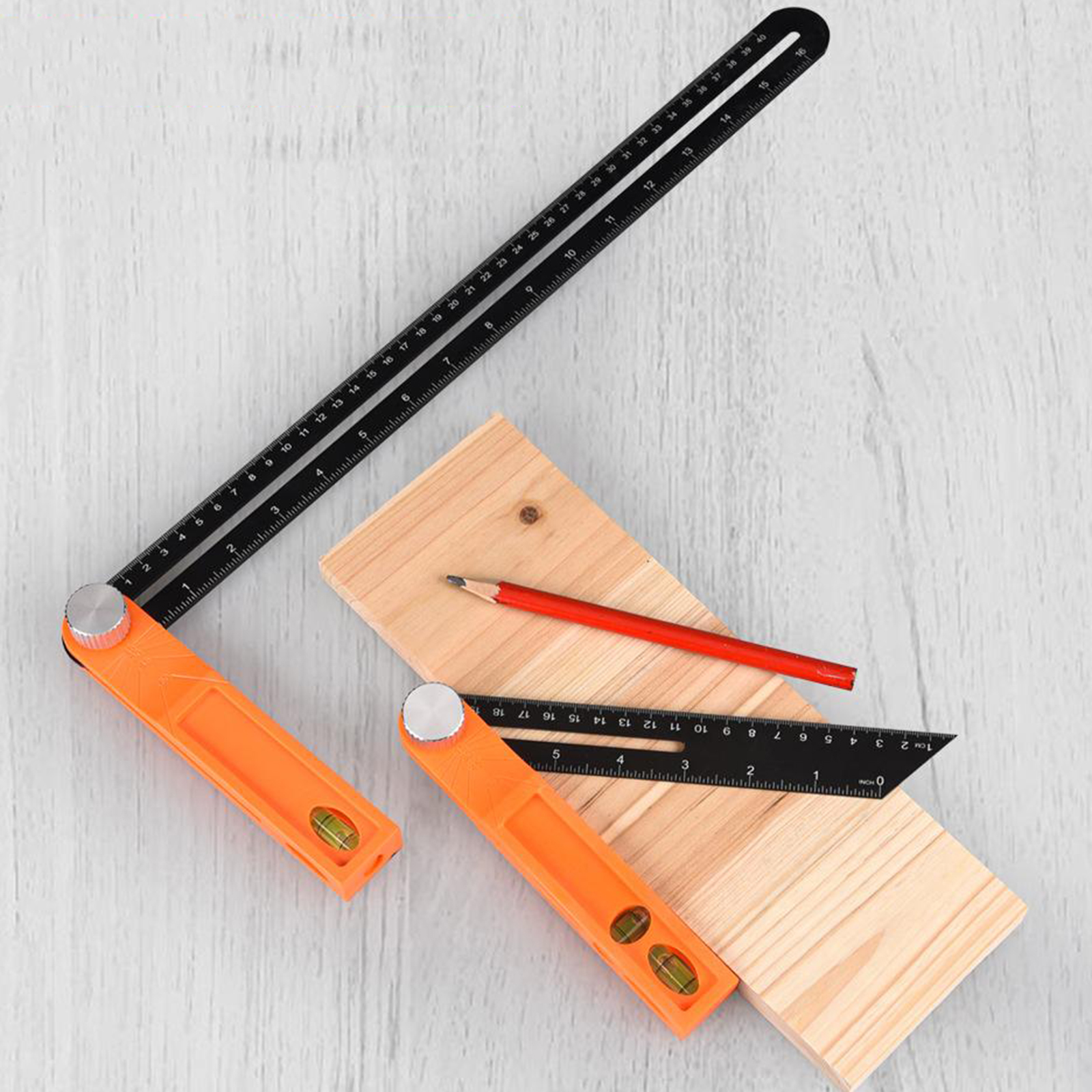 Baoblaze Multifunctional Sliding T-Bevel Gauge Level for Carpenter Architect Engineer