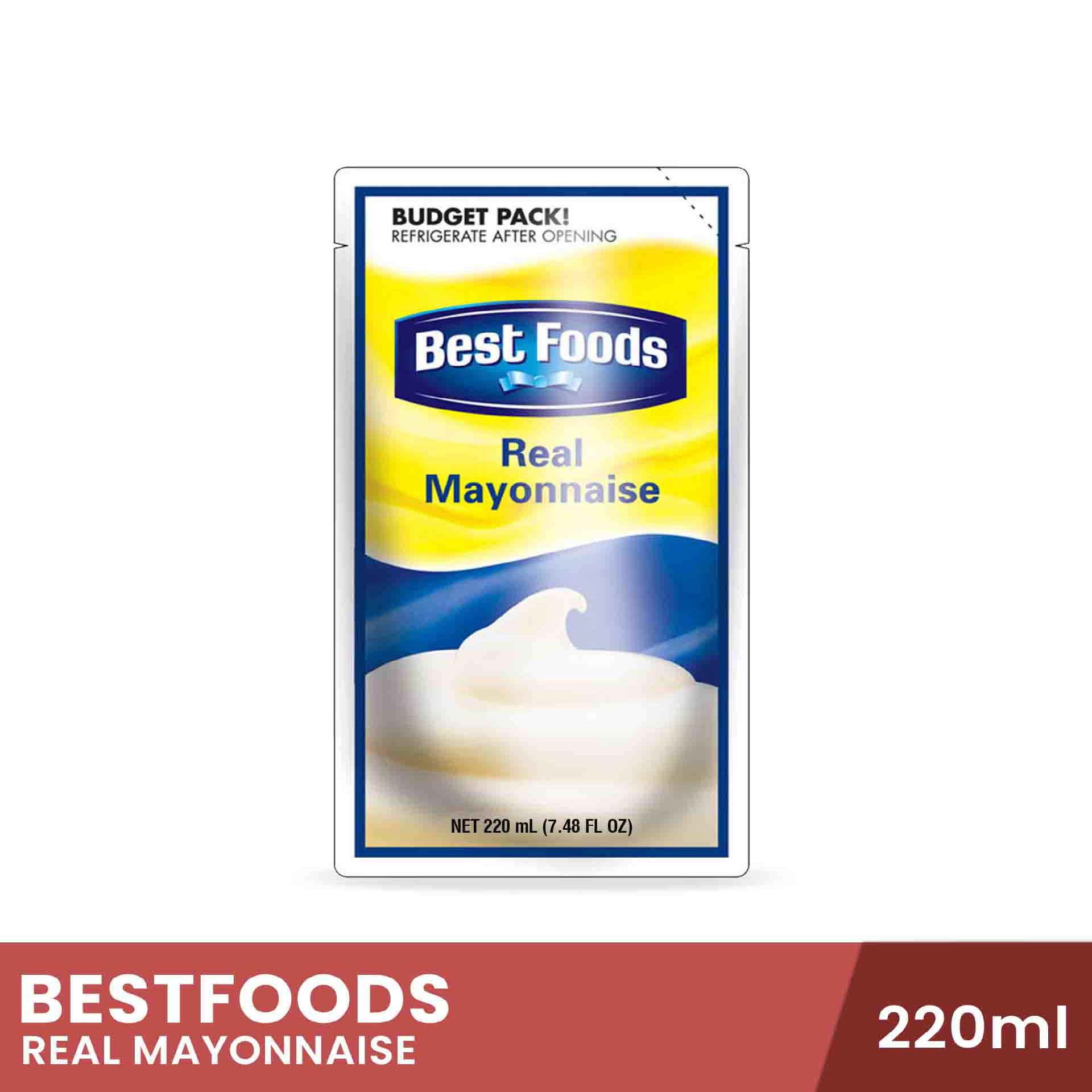 BESTFOODS Real Mayonnaise 220ml Sachet, mayonnaise made from