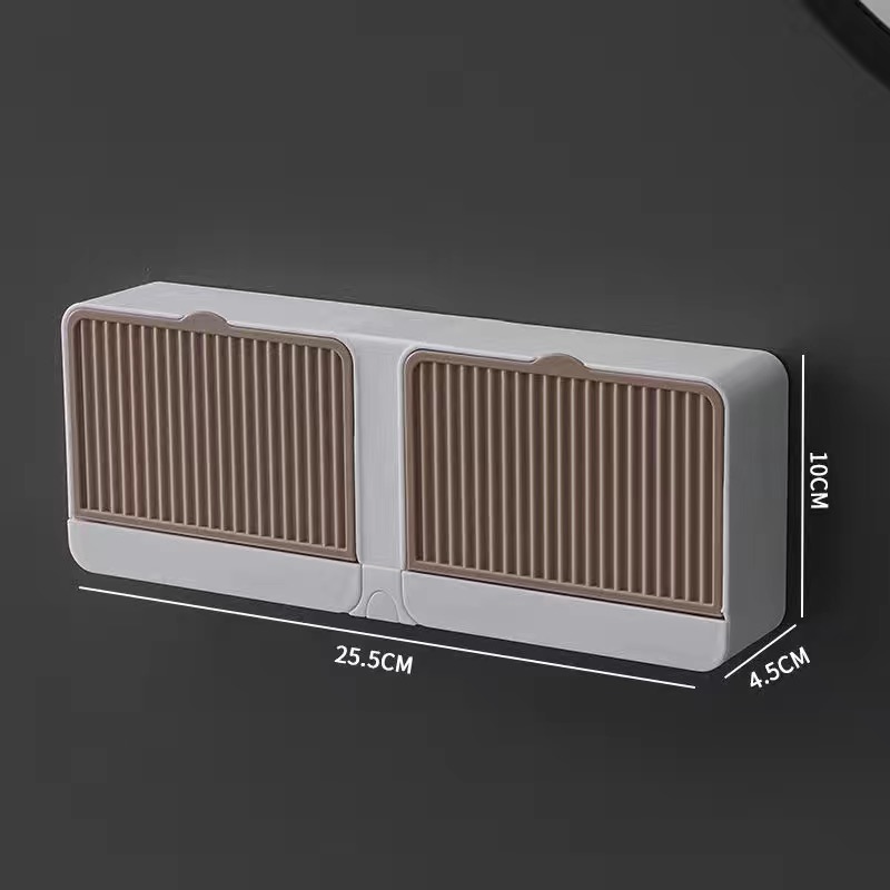 MultiFunction NoPerforated Vertical Wall Mounted Double Grid Soap Box