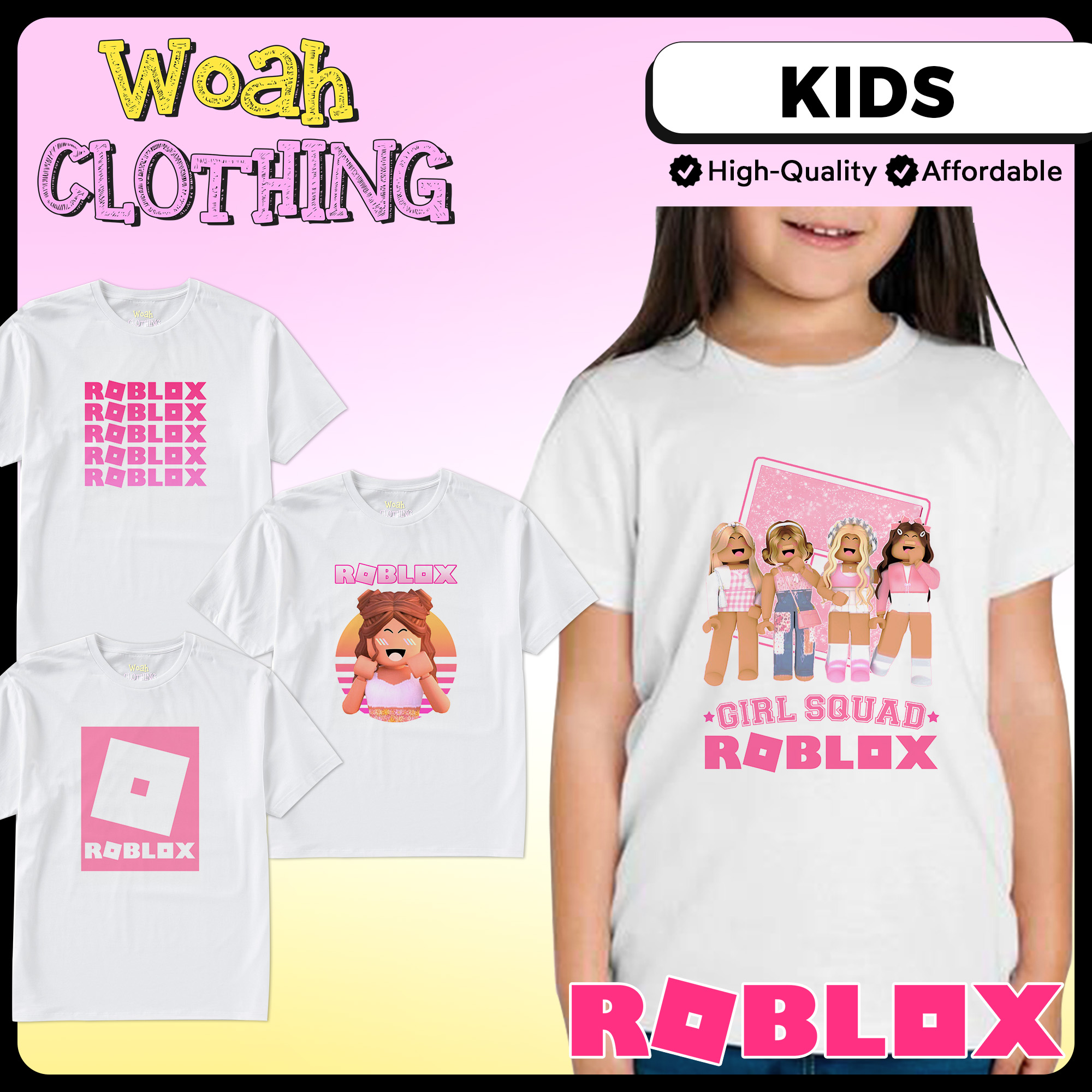 ROBLOX GIRL T-SHIRT FOR KIDS AND ADULT