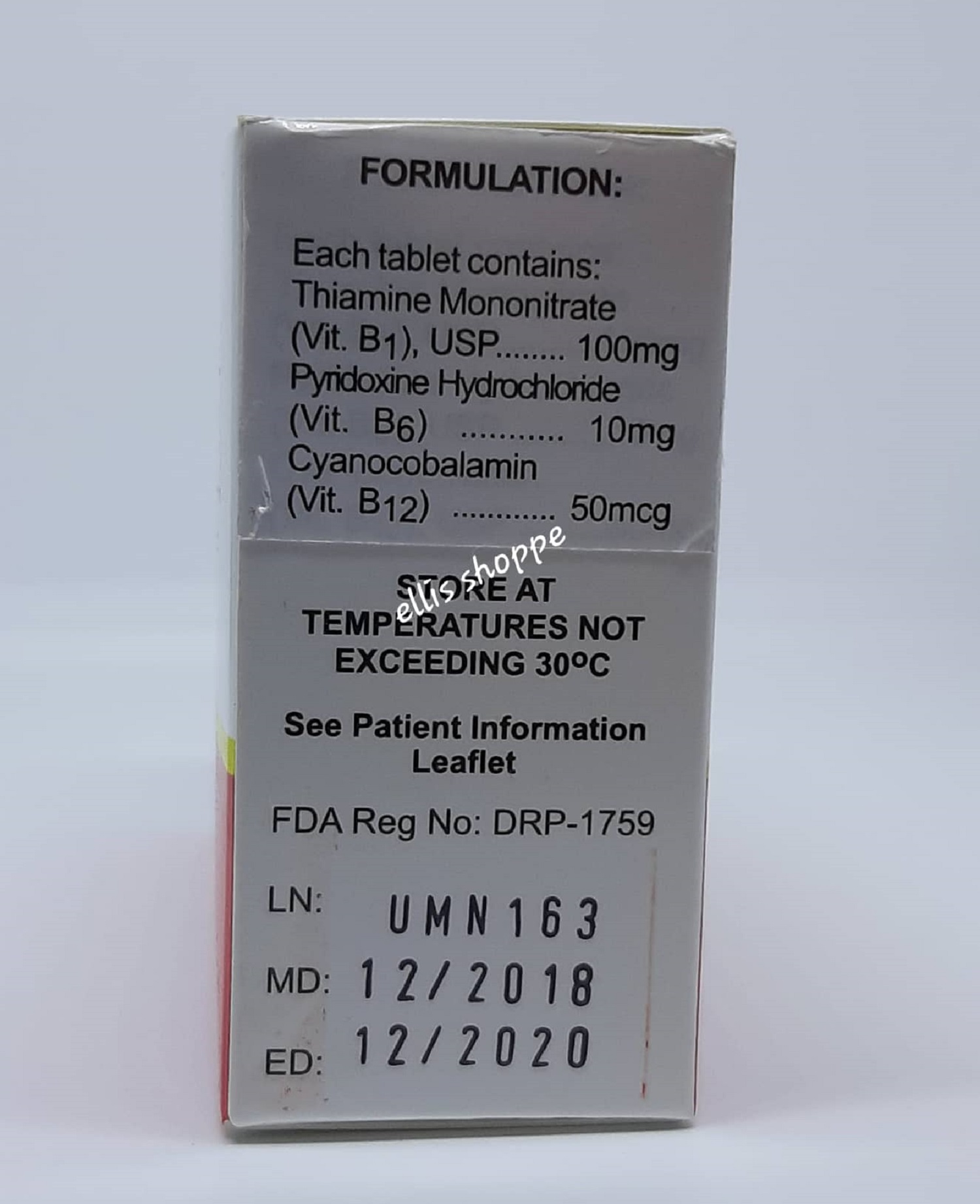 Myrevit B Vitamin B Complex B1+ B6+ B12 Multivitamins Box of 100