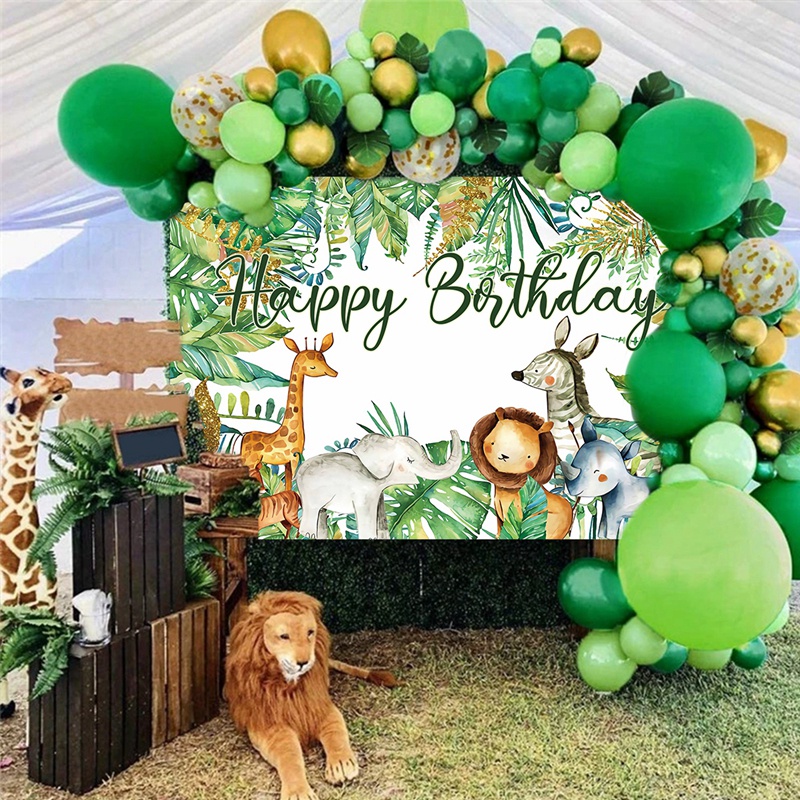 Jungle Animal Backdrop For Kids Birthday Party Decorations Photography ...