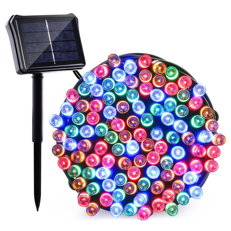 10meter LED 100L Solar Powered Waterproof,black thick line wire