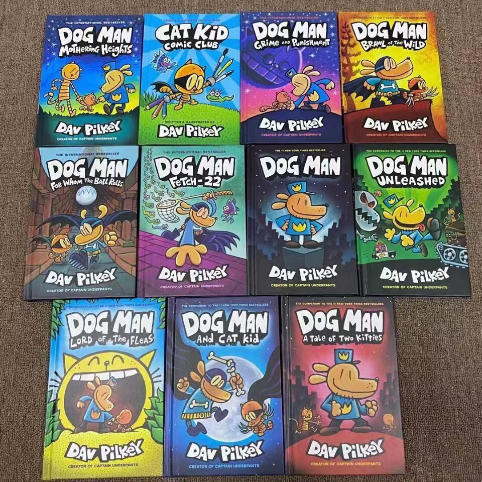 Dog man comic book Hardbound Books set of 11 by Dav Pilkey(Hardcover ...