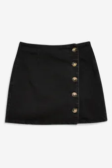 topshop denim skirt black