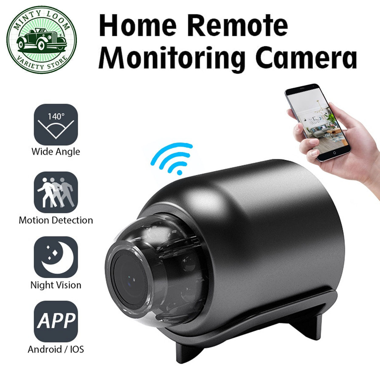 1080P Camera Hidden Super Mini CCTV Wireless 140 Degree Wide Angle WIFI IP  Camera Motion Detection