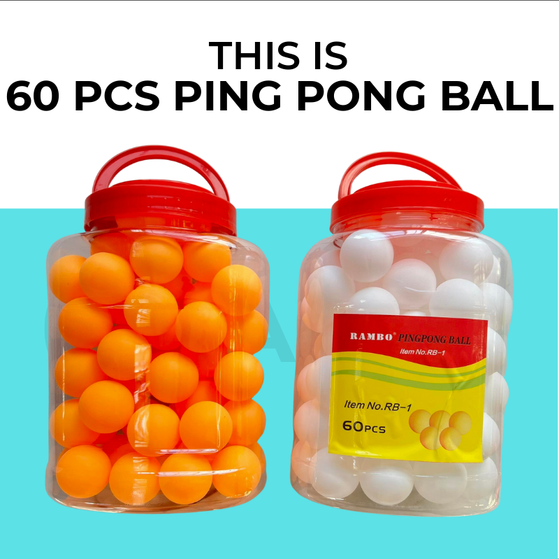 60pcs Table Tennis Balls Ping Pong Balls Rambo brand with jar (white or