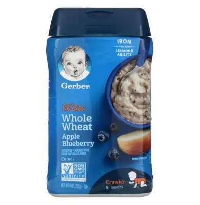 Li’l Bits, Whole Wheat Cereal, 8+ Months, Apple Blueberry, 8 oz (227 g) from US