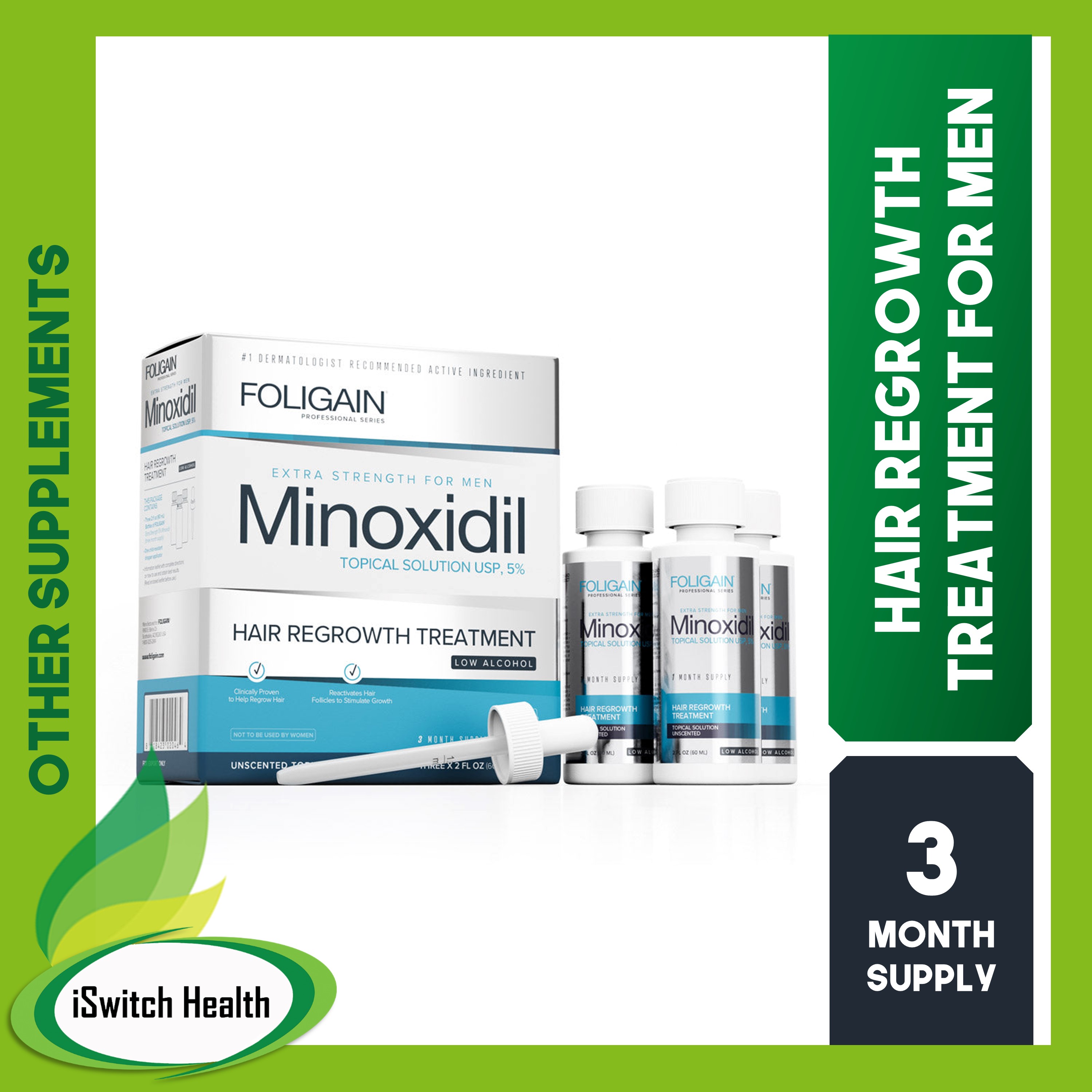 Foligain Hair Regrowth TREATMENT for MEN Minoxidil) - 3 Months | Hair and Beard Regrowth Solution | Lazada PH