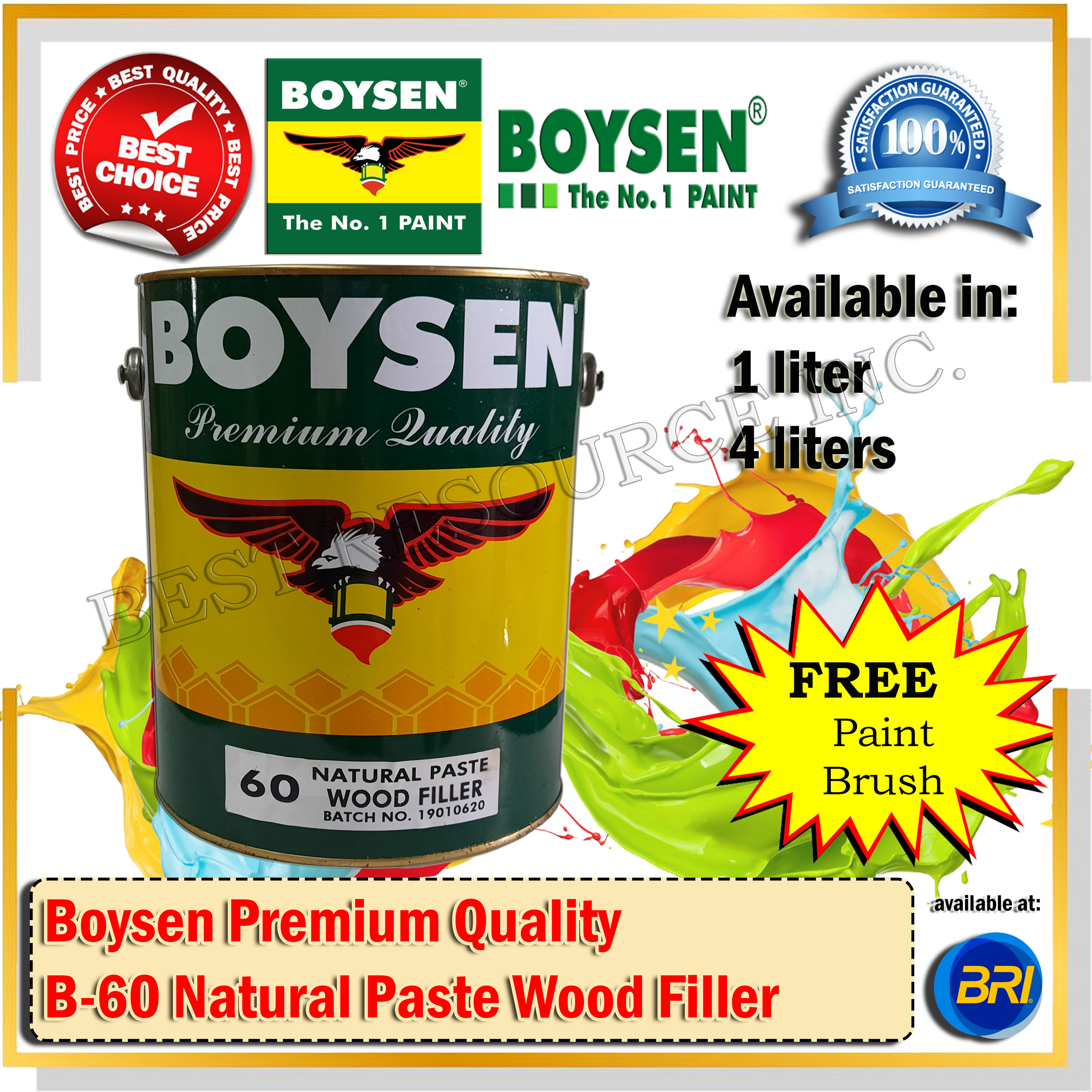 Boysen Premium Quality BS 60 Natural Paste Wood Filler 1liter | 4liters ...