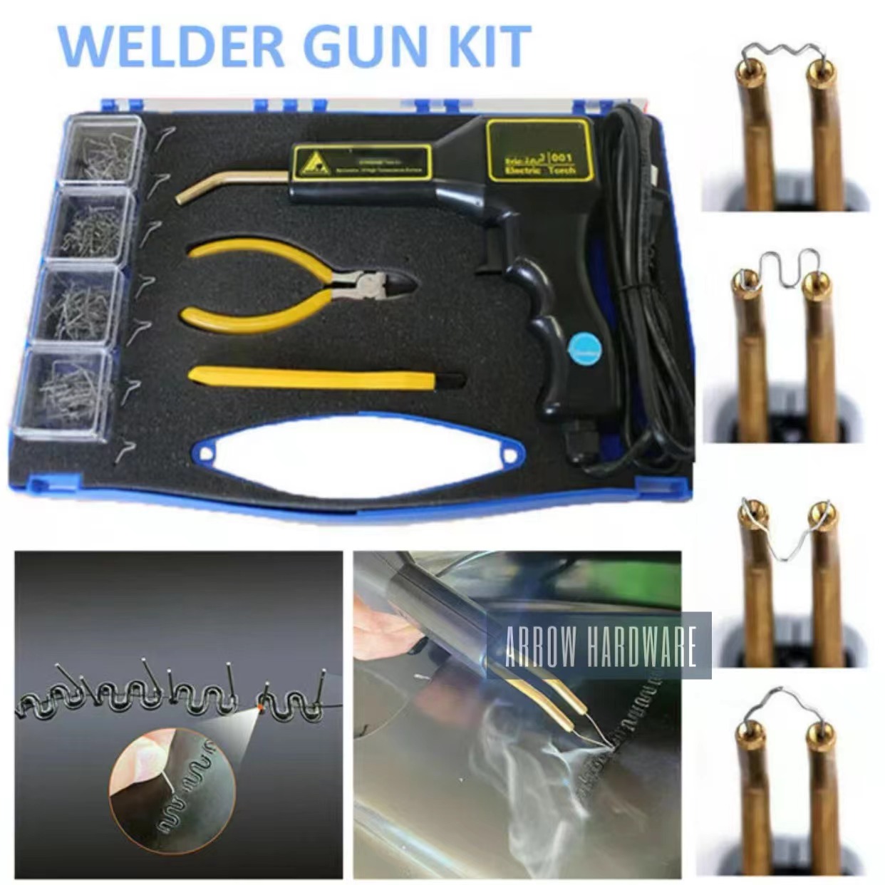 Handheld Plastic Welding Gun Portable Car Bumper Repair Tool Set Hot ...