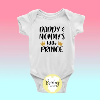 Daddy & mommy's little prince ( statement onesie / baby onesie / infant romper / infant clothing / onesie )
